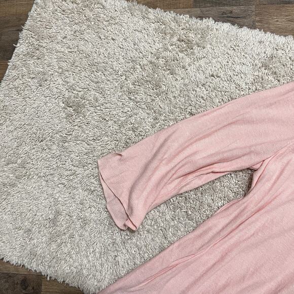 J.Jill Pearl Pink Linen 3/4 Sleeve Versatile Lagenlook Popover Leah Knit Sweater - Picture 3 of 5